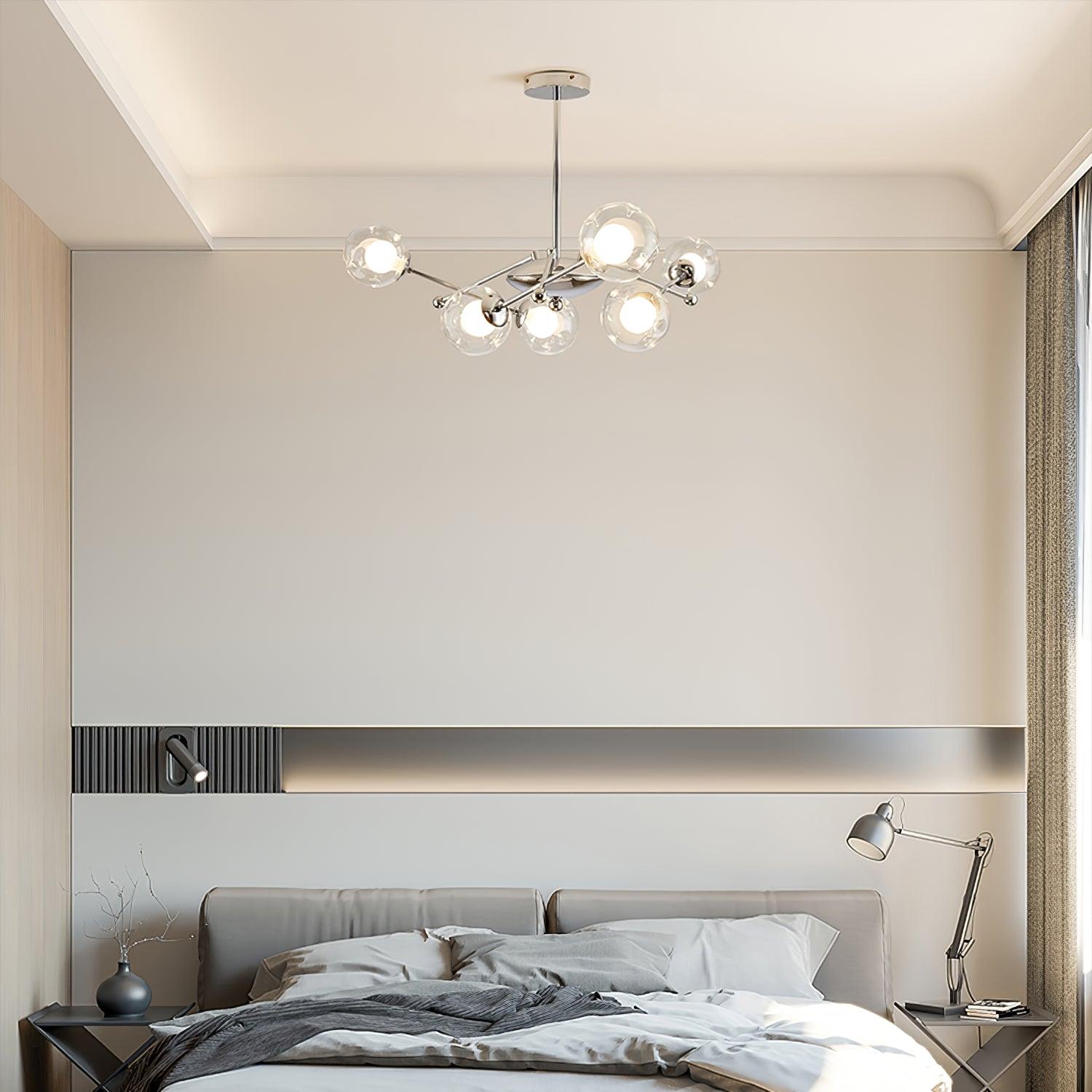 Lustra Chandelier Chrome Glass-Neutral Decor