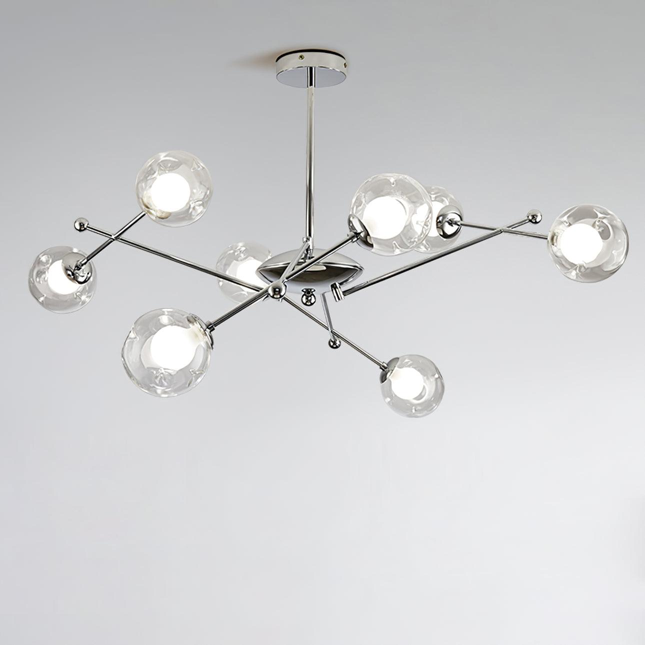 Lustra Chandelier Chrome Glass-Neutral Decor