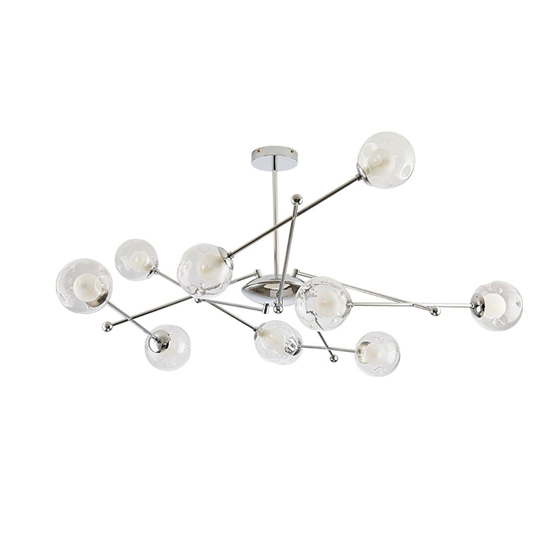 Lustra Chandelier Chrome Glass-Neutral Decor