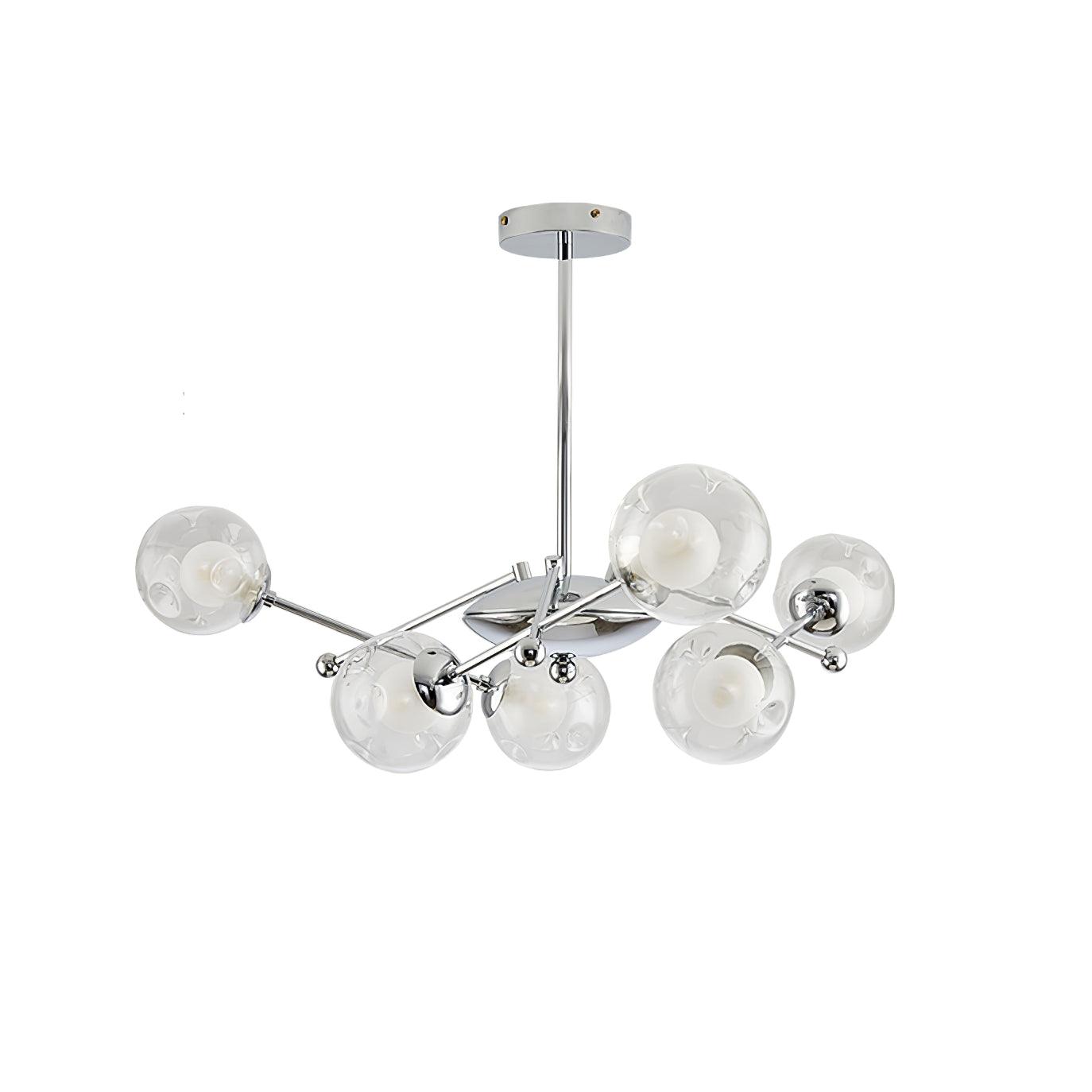 Lustra Chandelier Chrome Glass-Neutral Decor