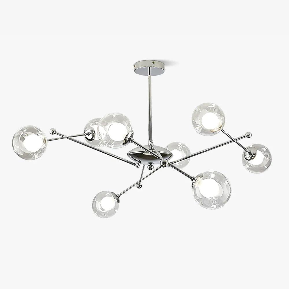 Lustra Chandelier Chrome Glass-Neutral Decor