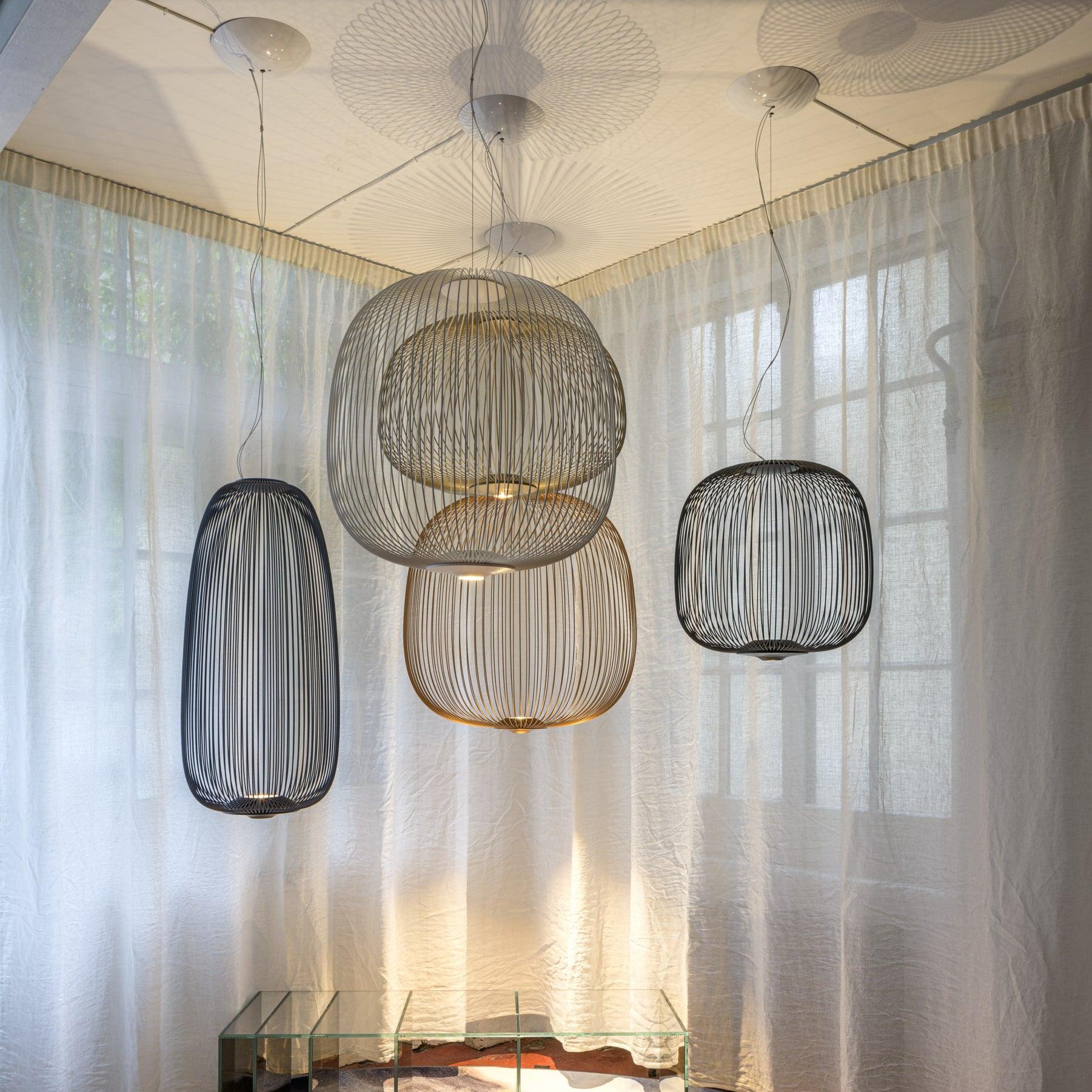 Lumio Lightweight Spokes Cage Pendant Light-Neutral Decor