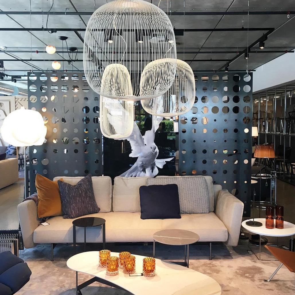 Lumio Lightweight Spokes Cage Pendant Light-Neutral Decor