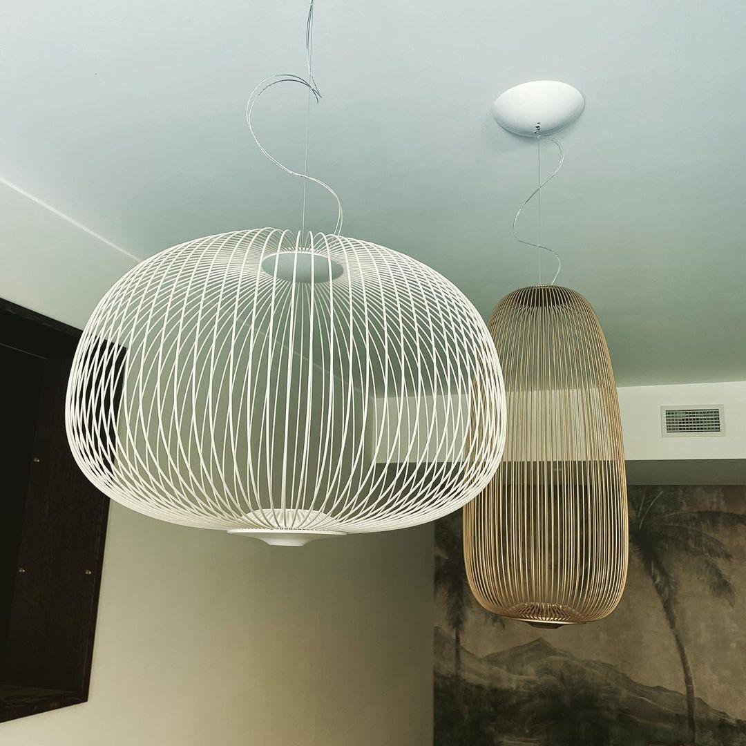 Lumio Lightweight Spokes Cage Pendant Light-Neutral Decor