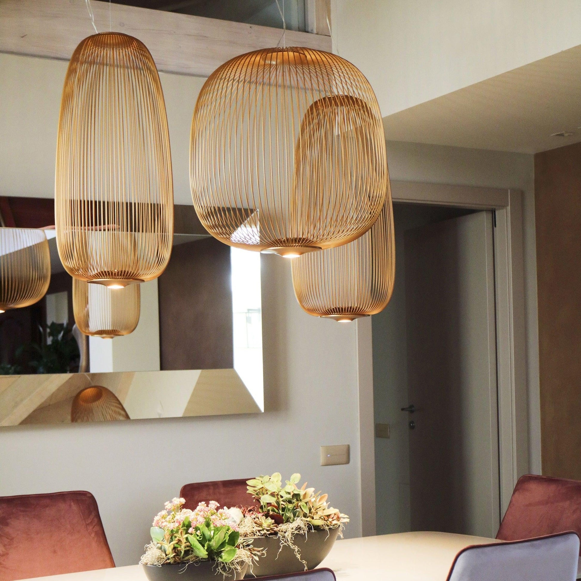 Lumio Lightweight Spokes Cage Pendant Light-Neutral Decor