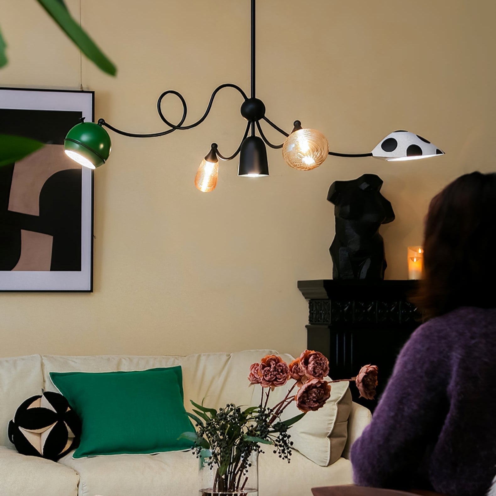 PlayfulGlass Modular Glass Pendant Light-Neutral Decor