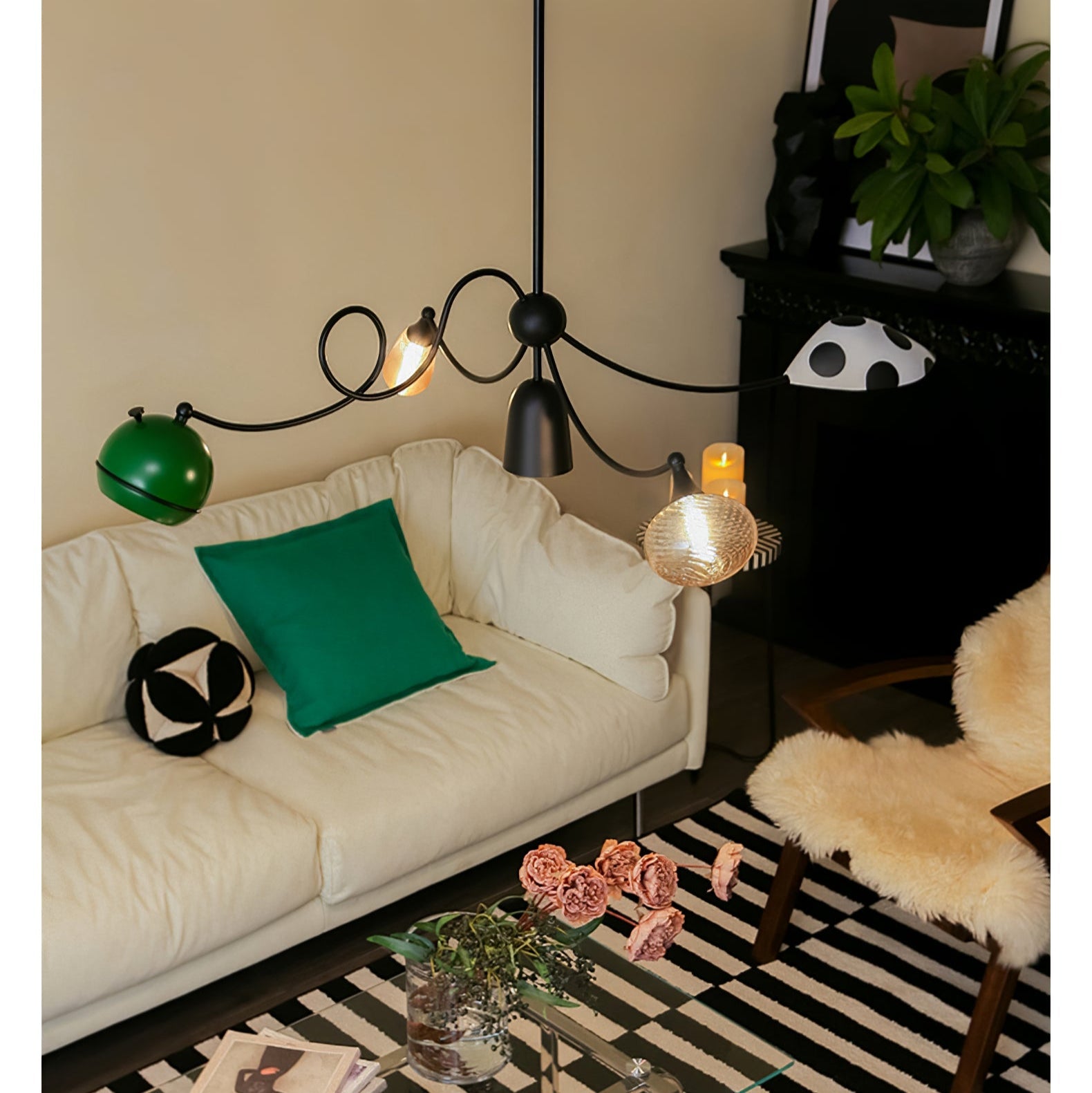 PlayfulGlass Modular Glass Pendant Light-Neutral Decor