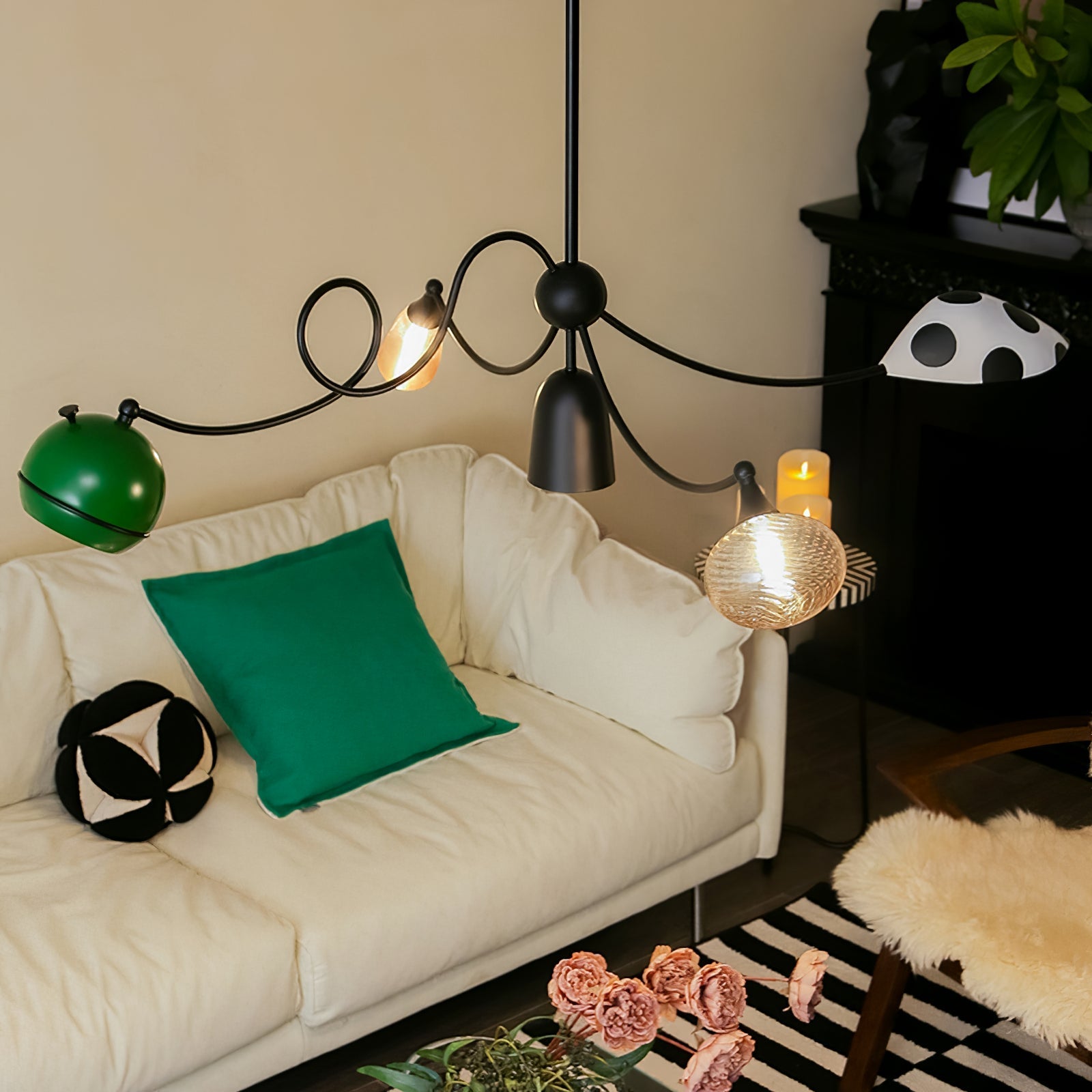 PlayfulGlass Modular Glass Pendant Light-Neutral Decor