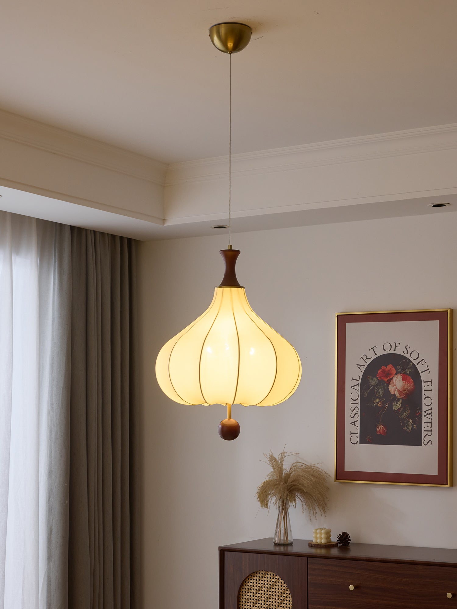 Mymira Traditional Elegance Wood Pendant Light-Neutral Decor