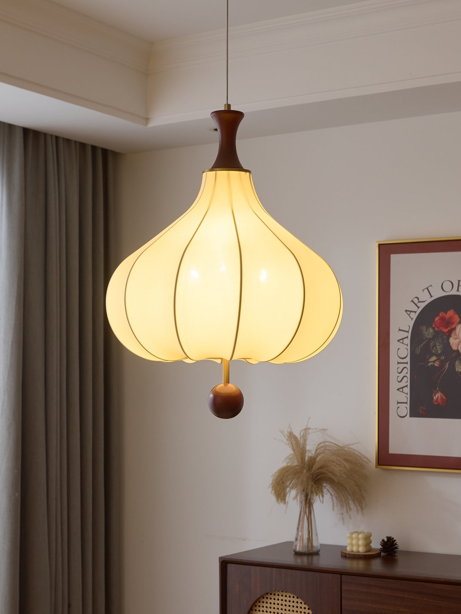 Mymira Traditional Elegance Wood Pendant Light-Neutral Decor