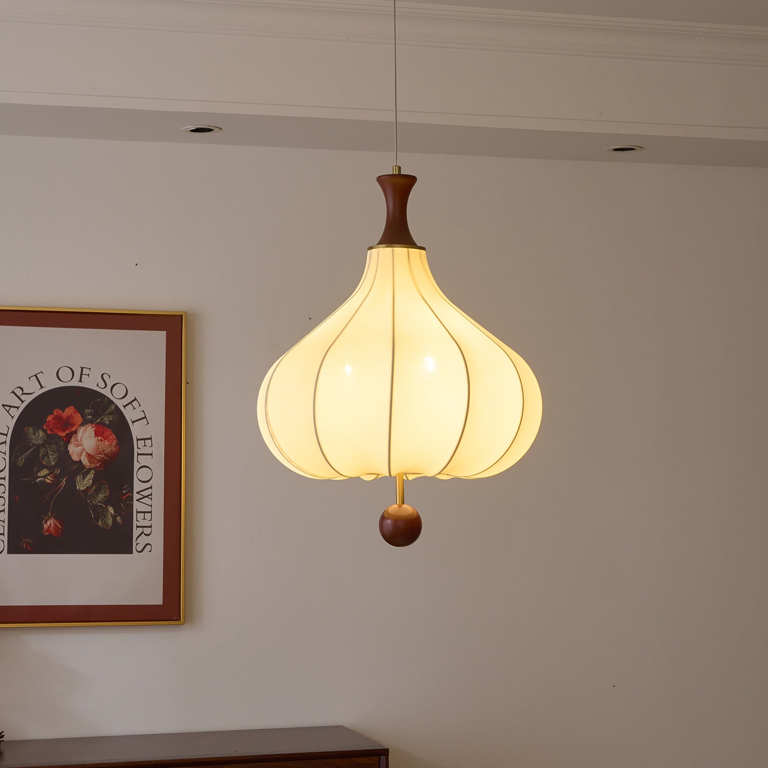 Mymira Traditional Elegance Wood Pendant Light-Neutral Decor