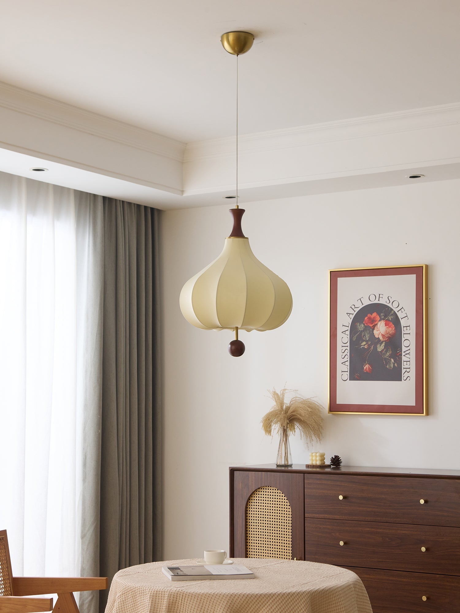 Mymira Traditional Elegance Wood Pendant Light-Neutral Decor