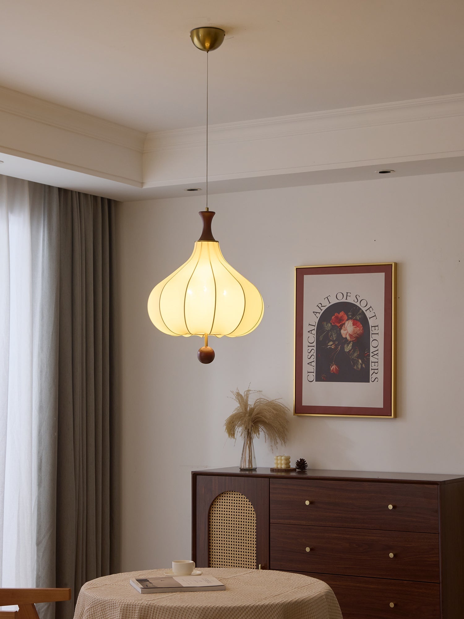 Mymira Traditional Elegance Wood Pendant Light-Neutral Decor