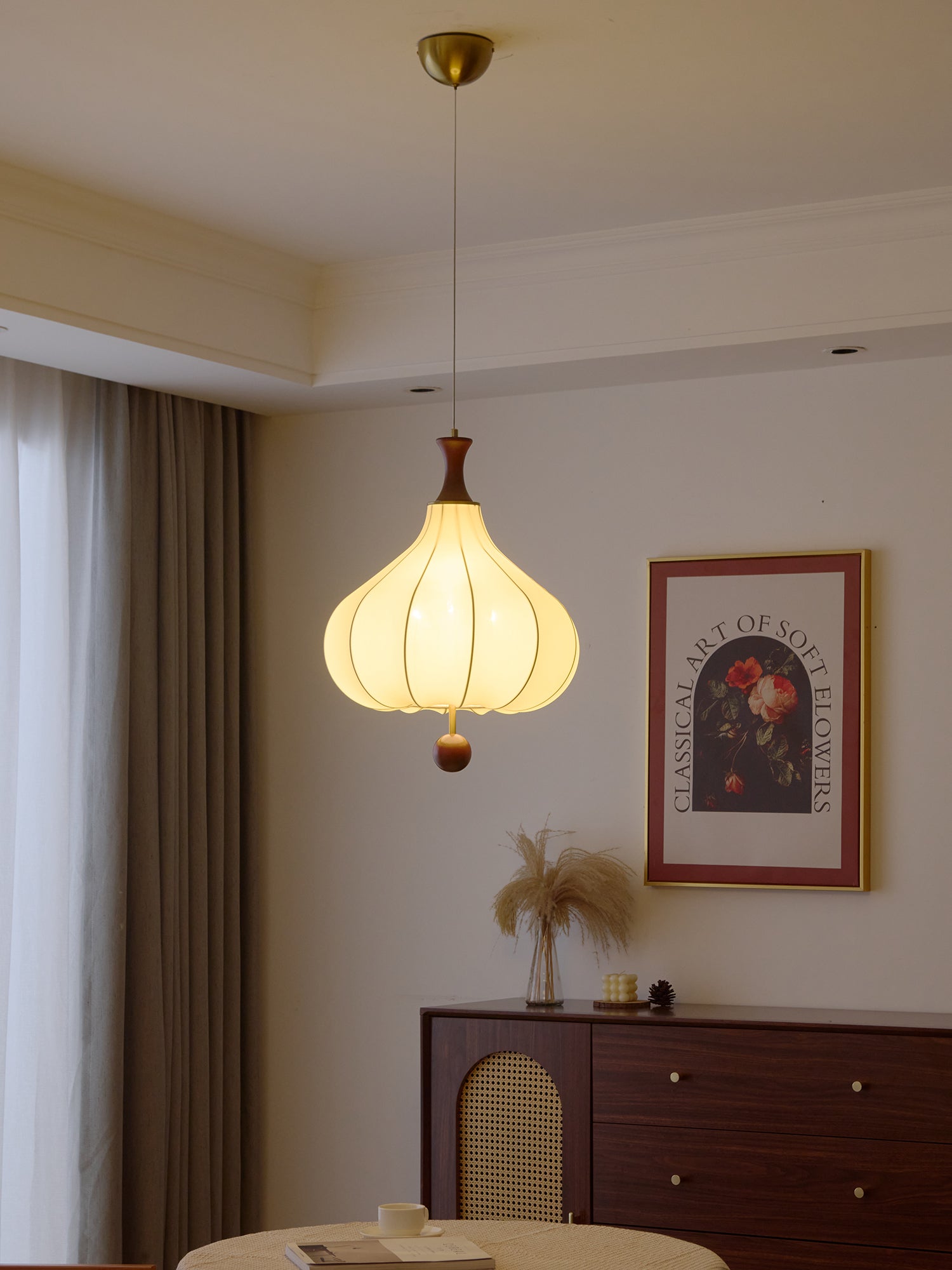 Mymira Traditional Elegance Wood Pendant Light-Neutral Decor