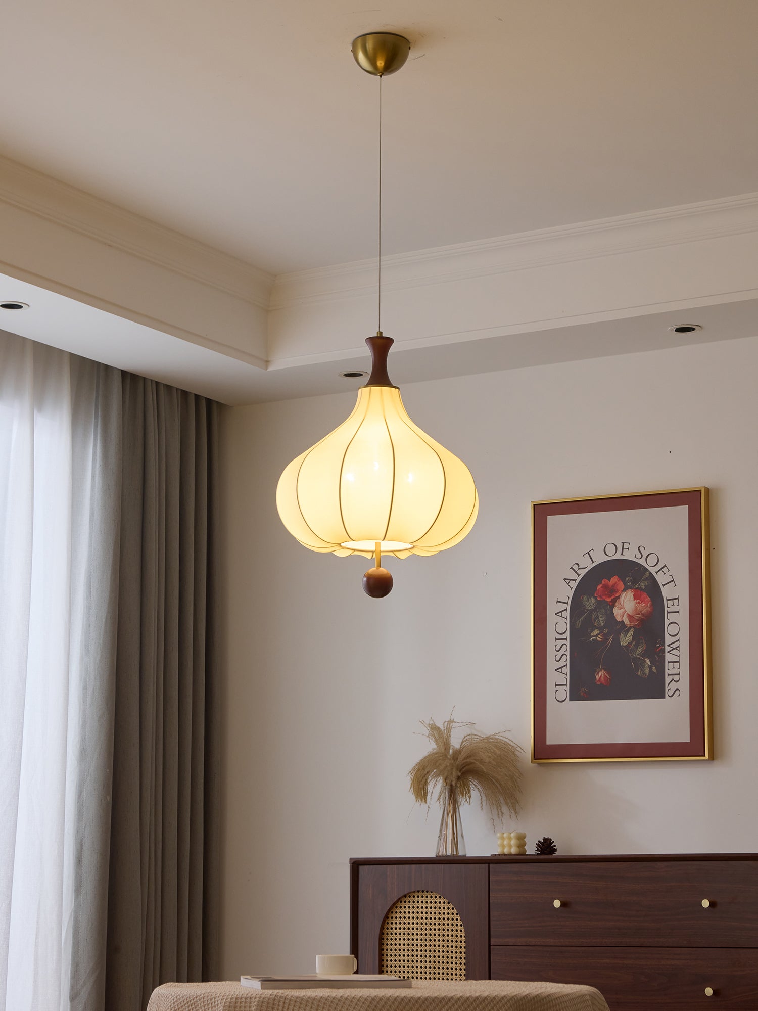 Mymira Traditional Elegance Wood Pendant Light-Neutral Decor