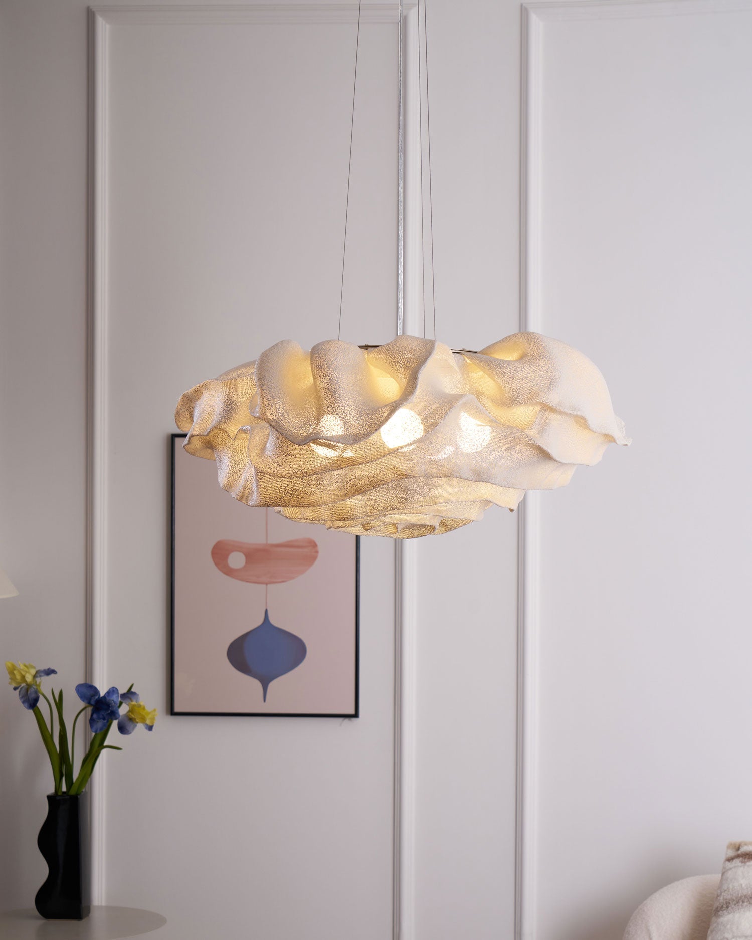 Wavern Steel Artistic Pendant Light-Neutral Decor