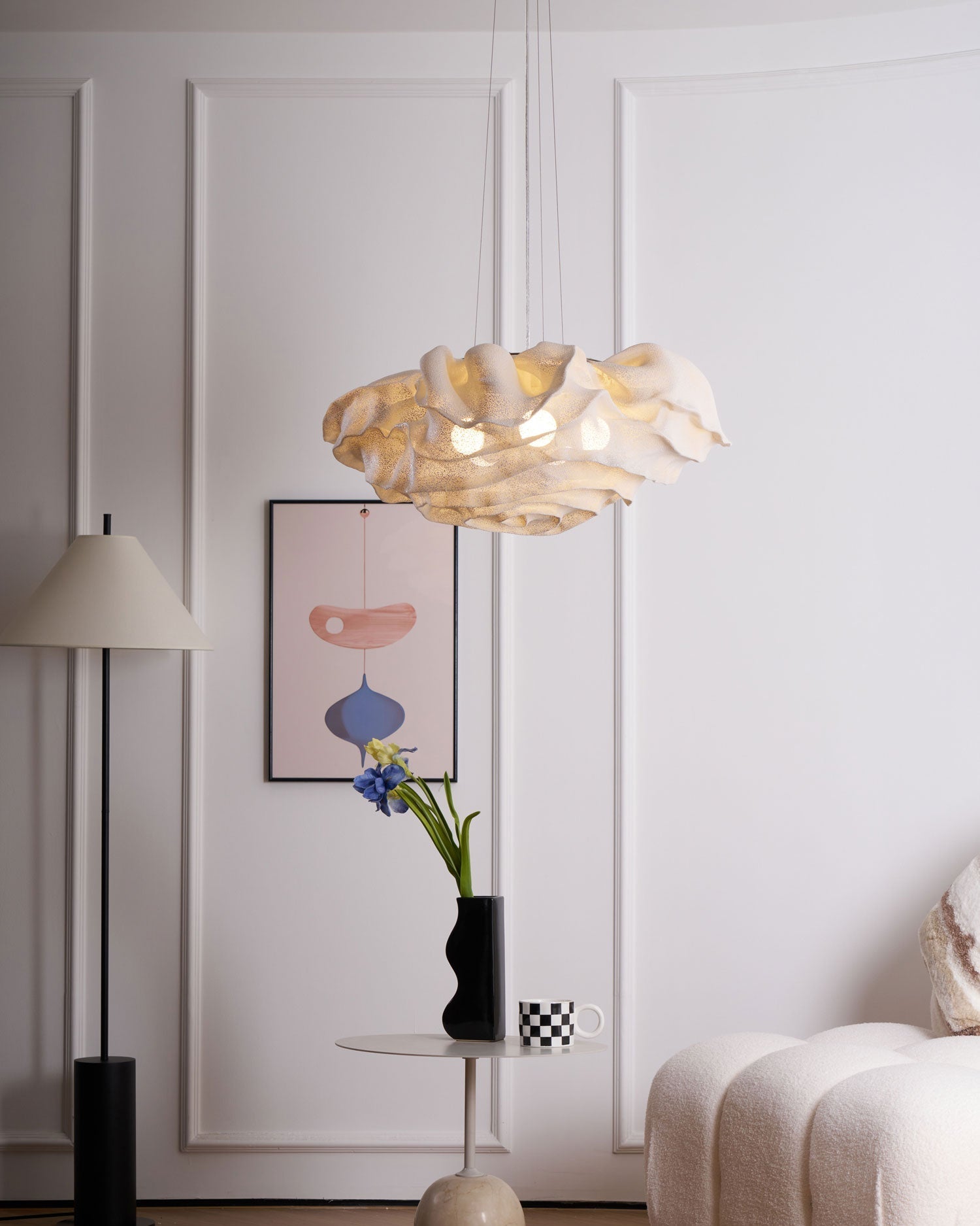 Wavern Steel Artistic Pendant Light-Neutral Decor