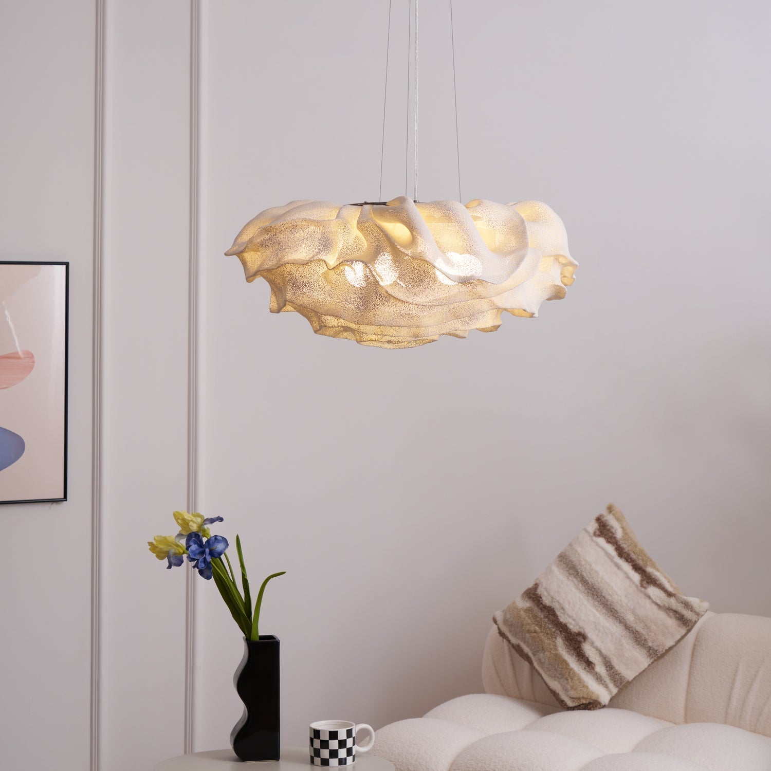 Wavern Steel Artistic Pendant Light-Neutral Decor