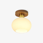 Elorusl Nordic Art White Shell Glass Ceiling Lamp-Neutral Decor