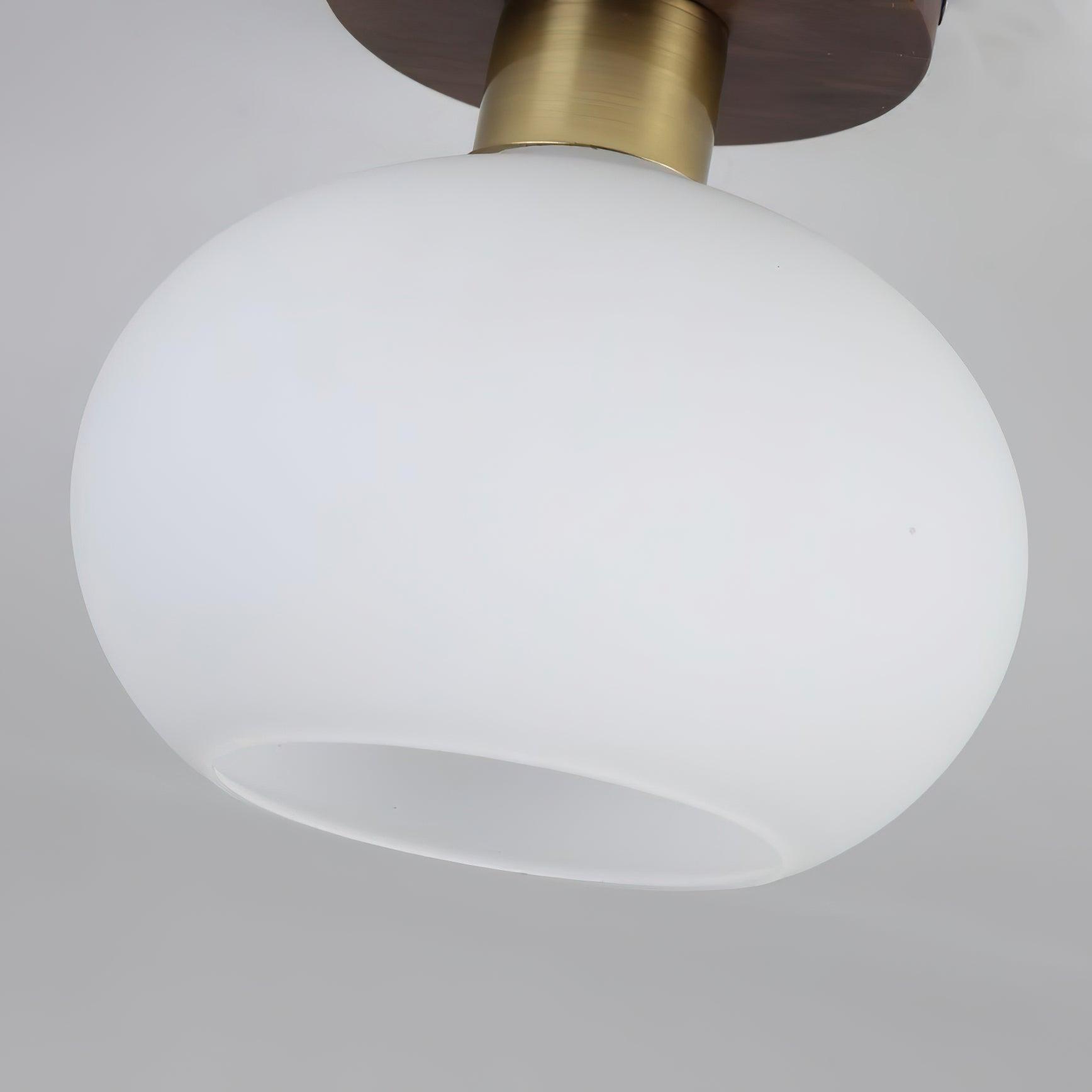 Elorusl Nordic Art White Shell Glass Ceiling Lamp-Neutral Decor