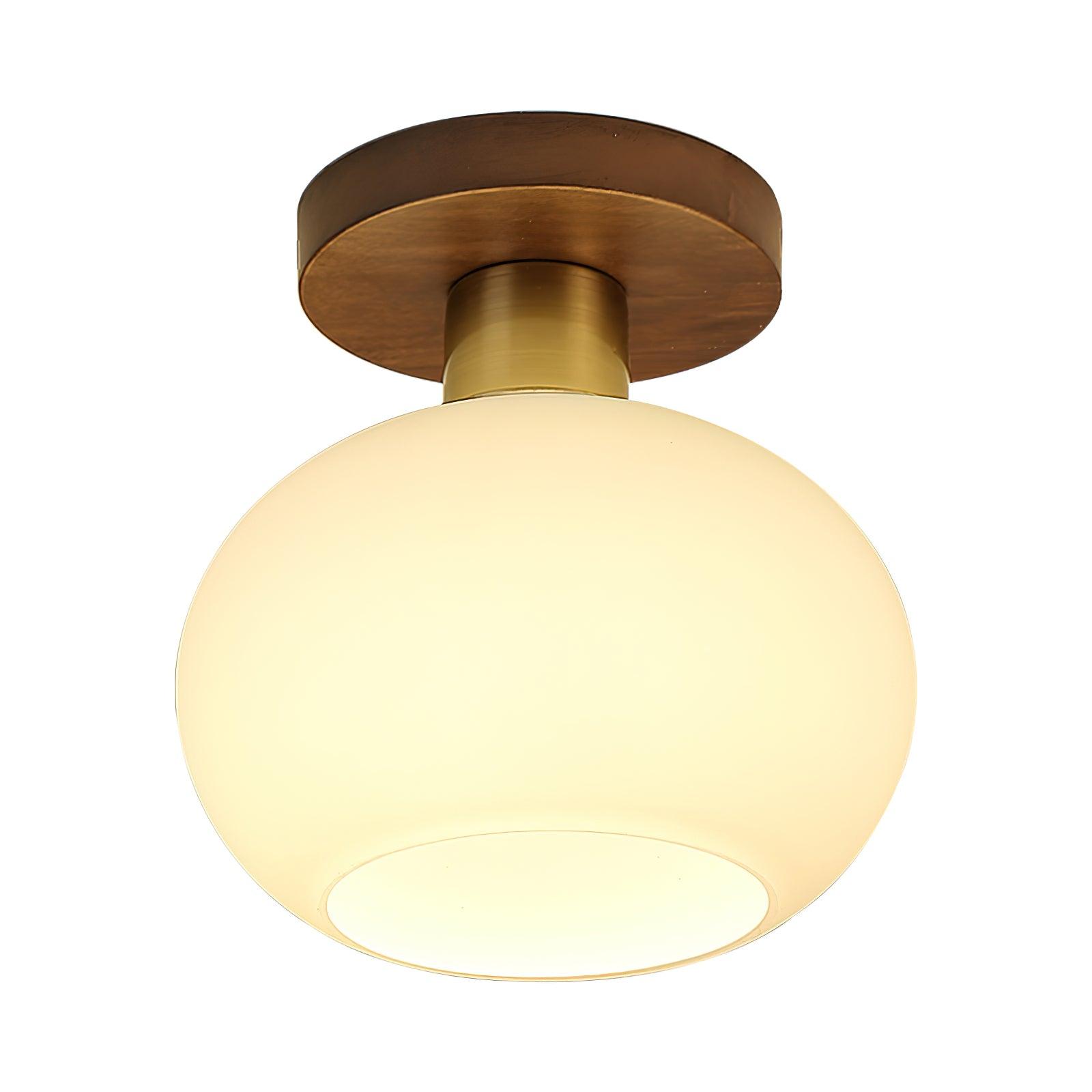 Elorusl Nordic Art White Shell Glass Ceiling Lamp-Neutral Decor