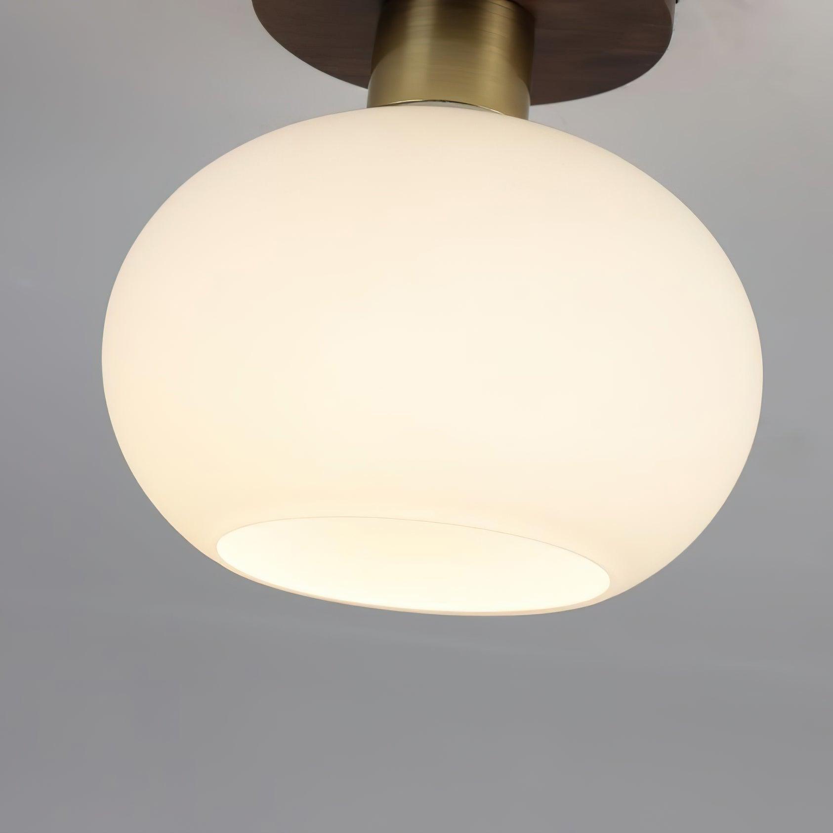 Elorusl Nordic Art White Shell Glass Ceiling Lamp-Neutral Decor