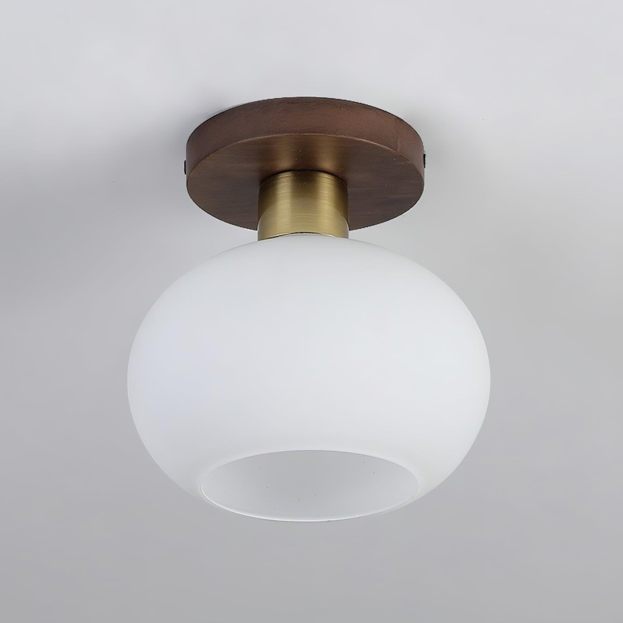 Elorusl Nordic Art White Shell Glass Ceiling Lamp-Neutral Decor