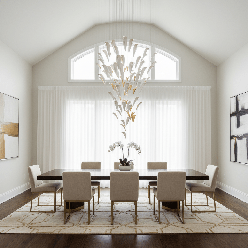 White Feather Art Deco Customize Chandelier-Neutral Decor