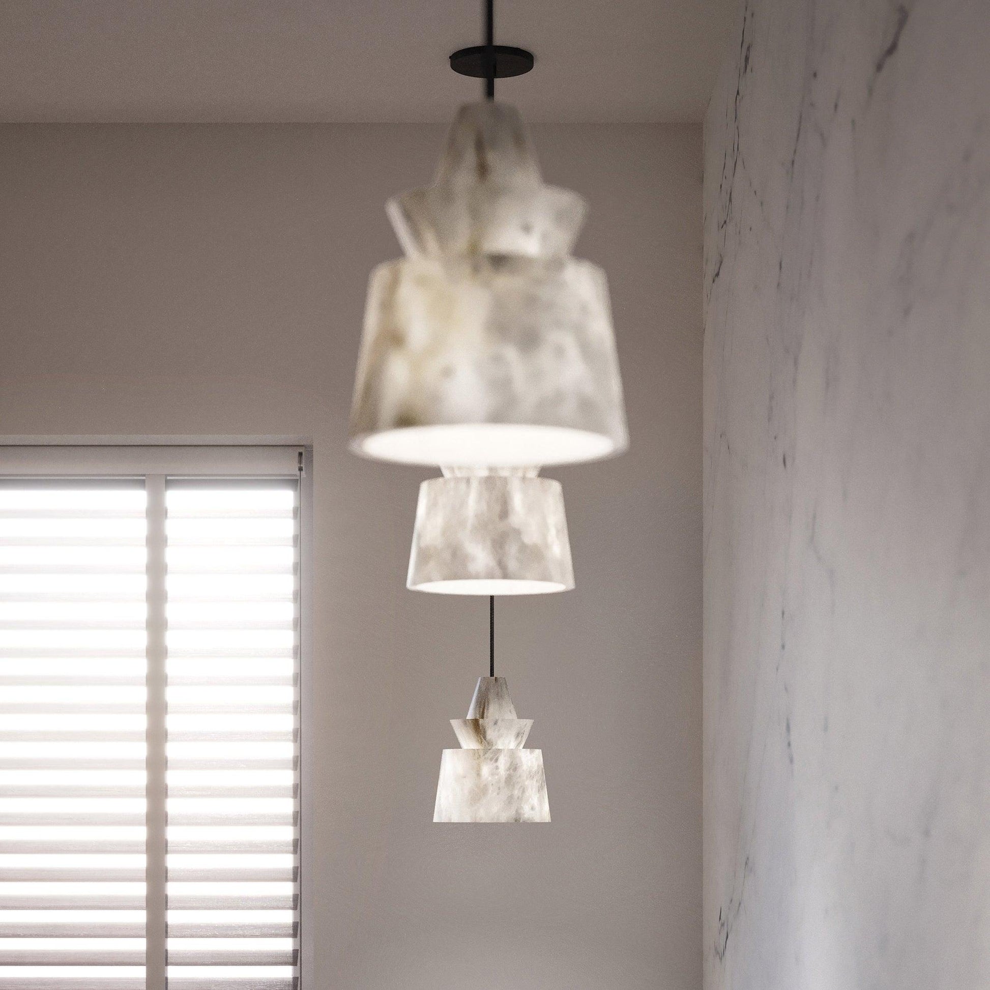 Curineth Minimalist Alabaster Pendant Light-Neutral Decor