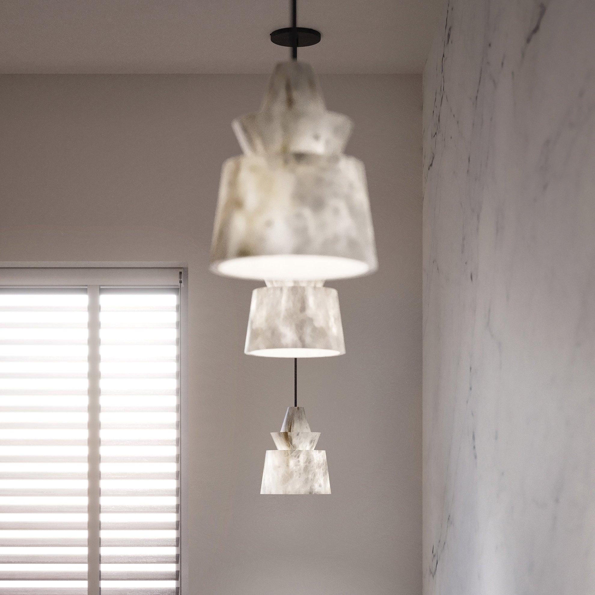 Curineth Minimalist Alabaster Pendant Light-Neutral Decor