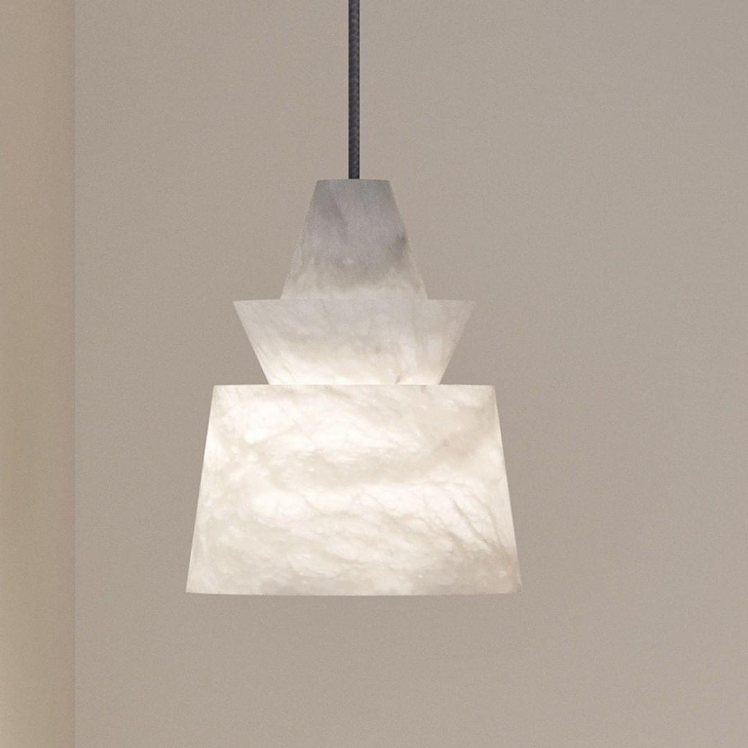 Curineth Minimalist Alabaster Pendant Light-Neutral Decor