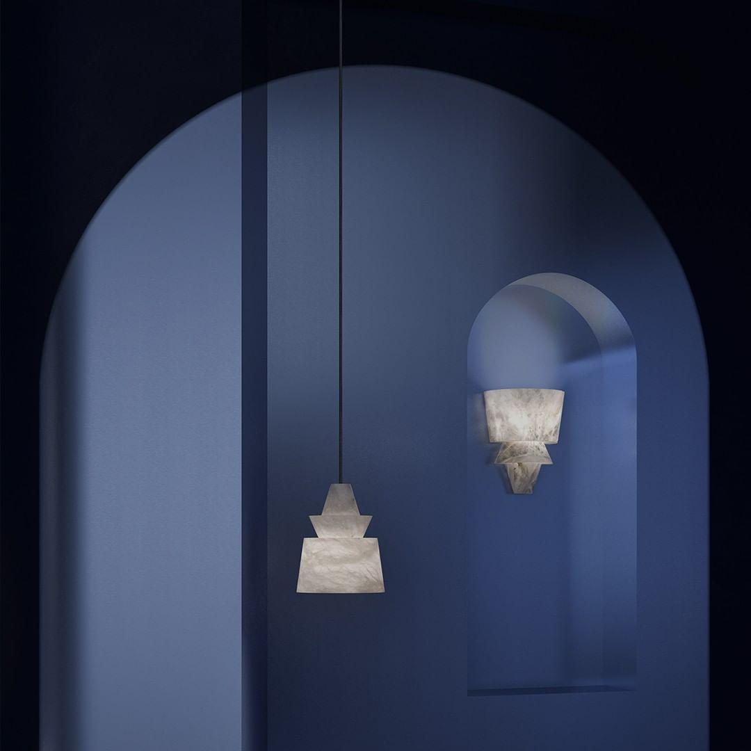 Curineth Minimalist Alabaster Pendant Light-Neutral Decor