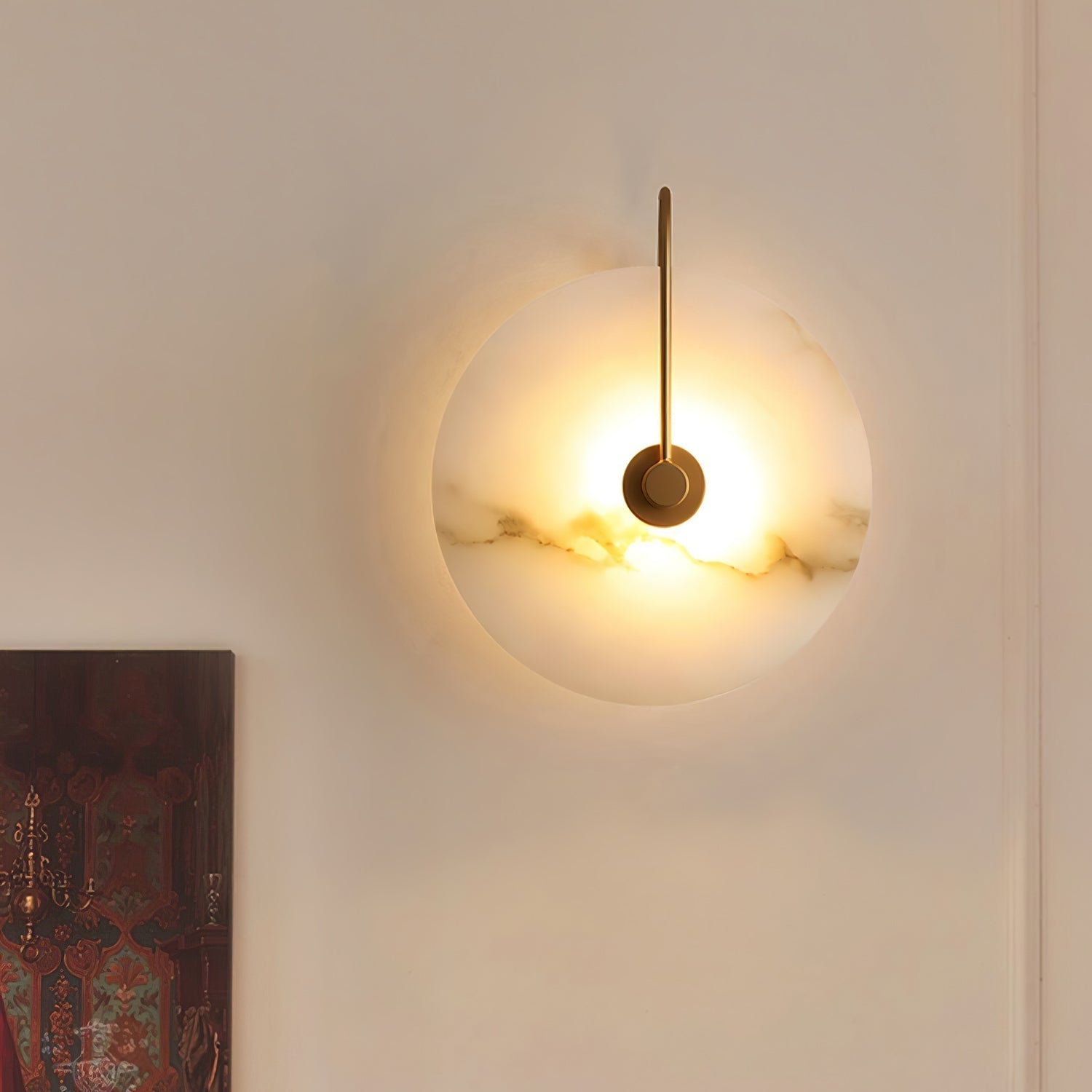 Kristy Alabaster LED Wall Lamp Round Iconic Circular-Neutral Decor