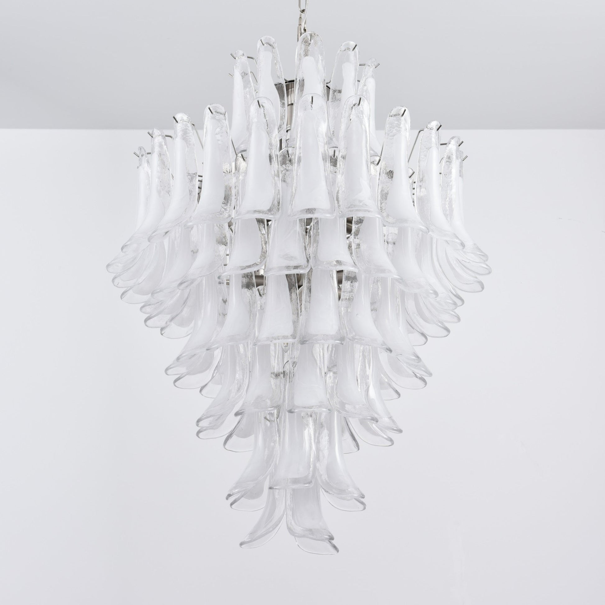 Aurora Chandelier White Cloud Glass Petals-Neutral Decor