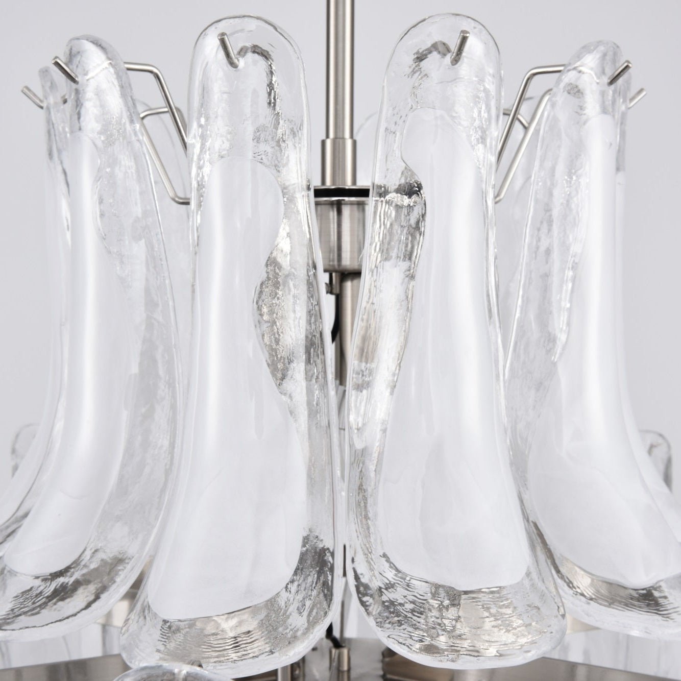Aurora Chandelier White Cloud Glass Petals-Neutral Decor