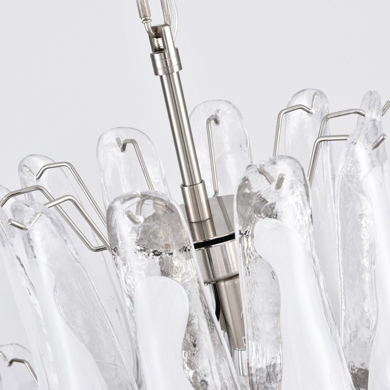 Aurora Chandelier White Cloud Glass Petals-Neutral Decor