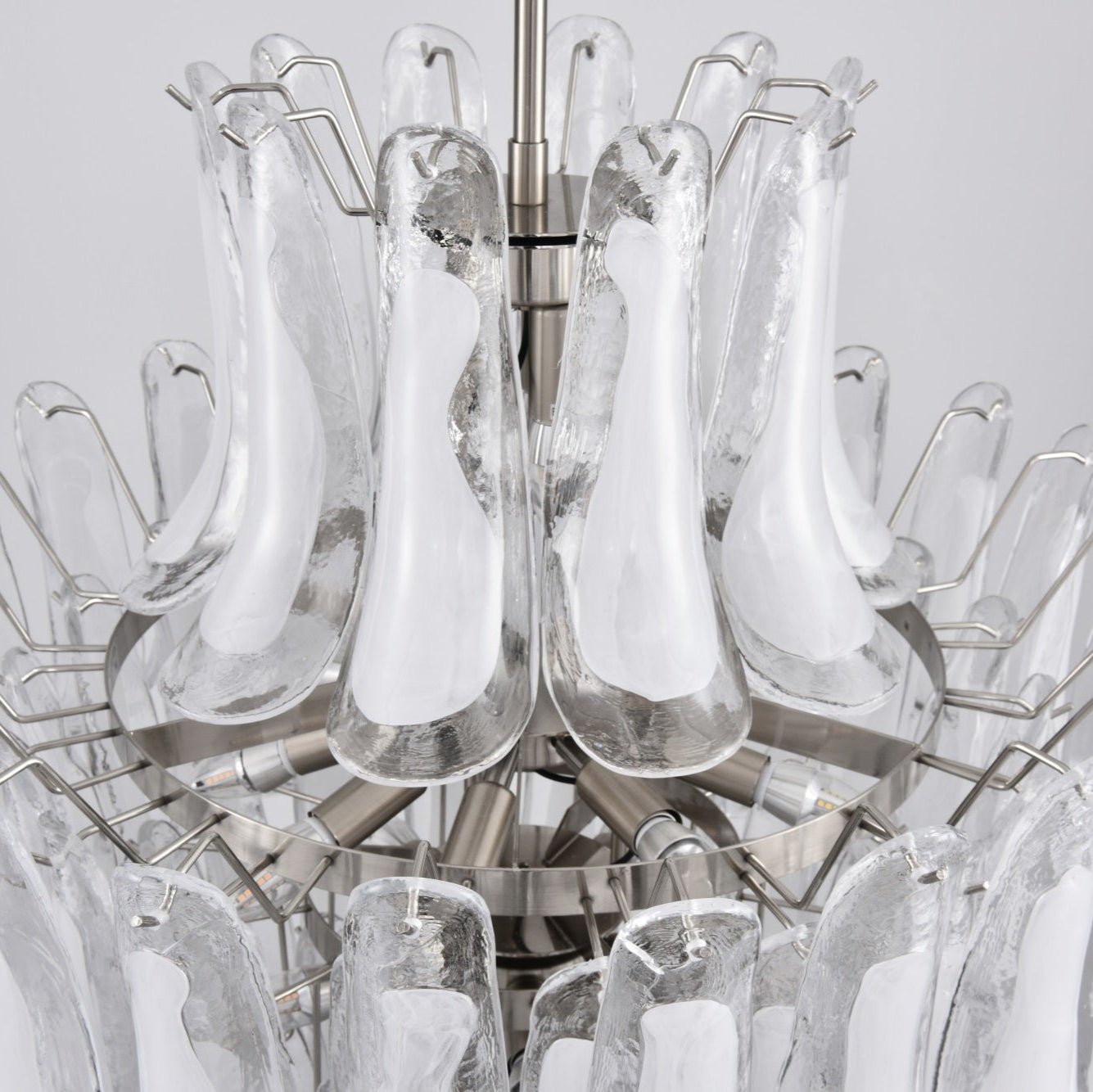 Aurora Chandelier White Cloud Glass Petals-Neutral Decor