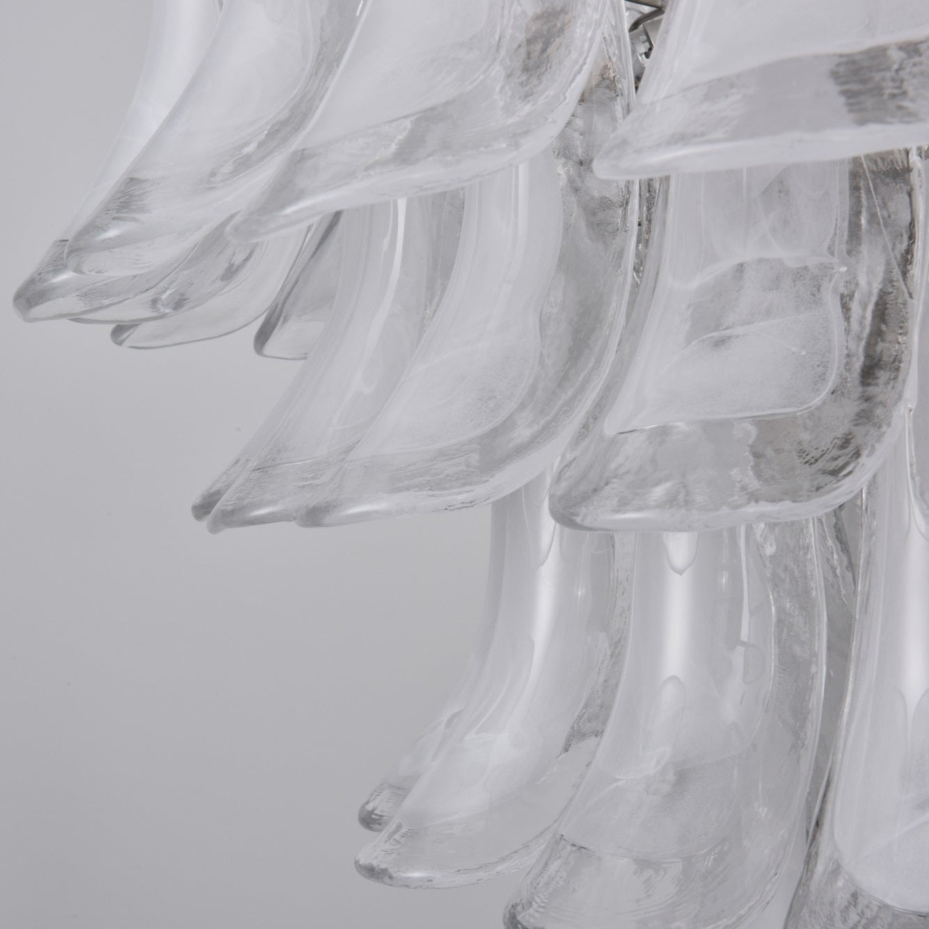 Aurora Chandelier White Cloud Glass Petals-Neutral Decor
