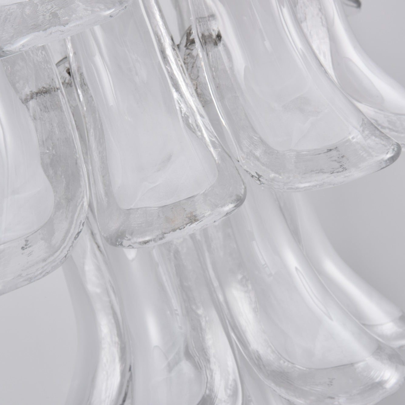 Aurora Chandelier White Cloud Glass Petals-Neutral Decor