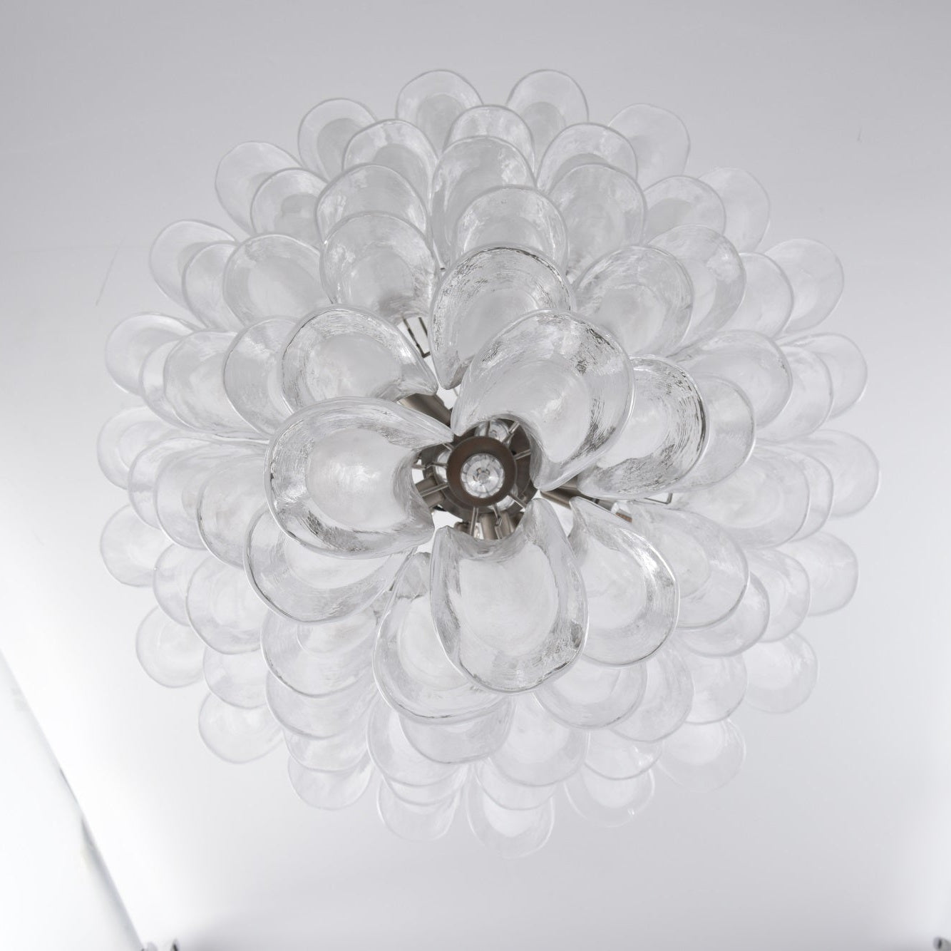 Aurora Chandelier White Cloud Glass Petals-Neutral Decor