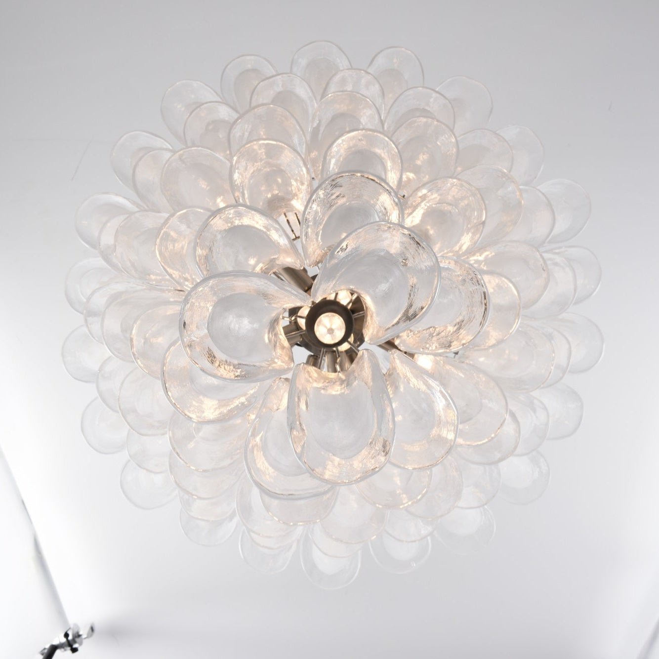 Aurora Chandelier White Cloud Glass Petals-Neutral Decor