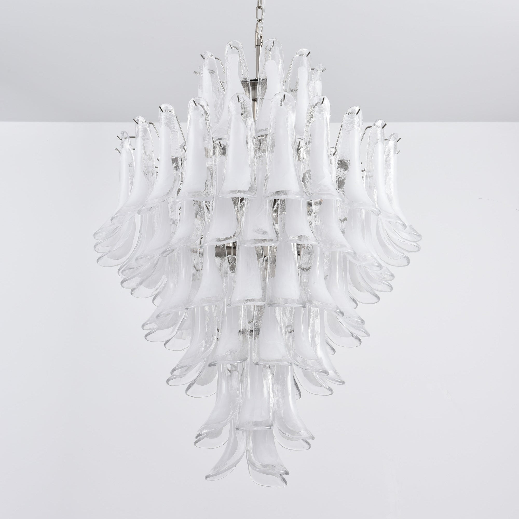 Aurora Chandelier White Cloud Glass Petals-Neutral Decor