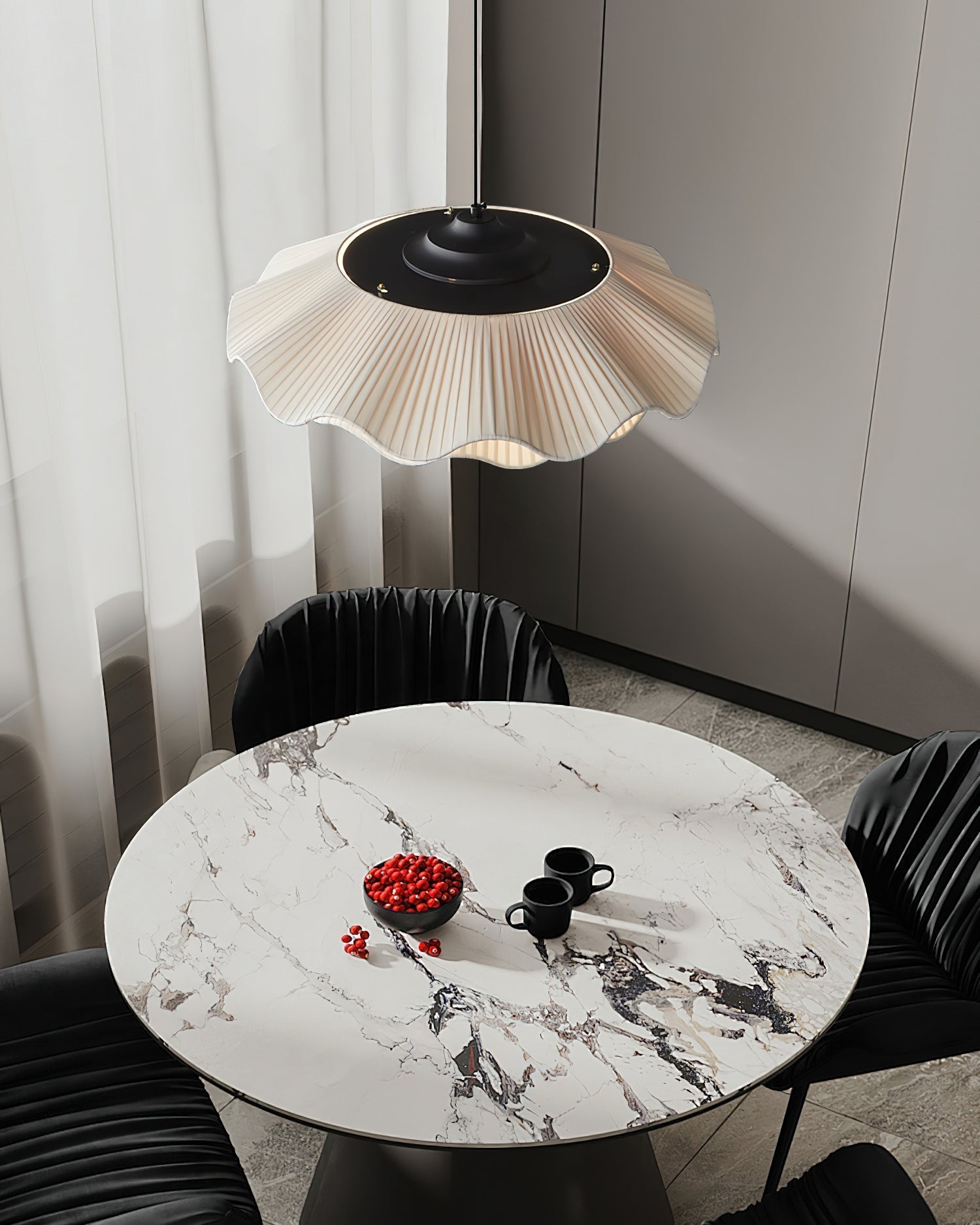 Calavie Wavy Pleated Pendant Light in Soft White