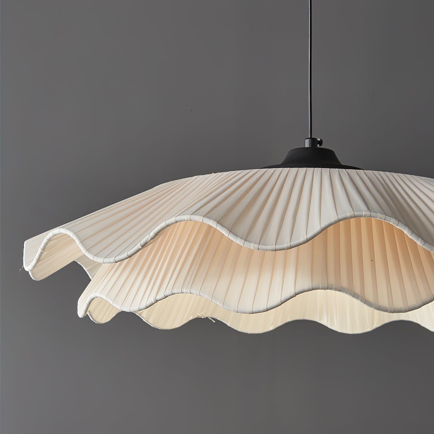 Calavie Wavy Pleated Pendant Light in Soft White
