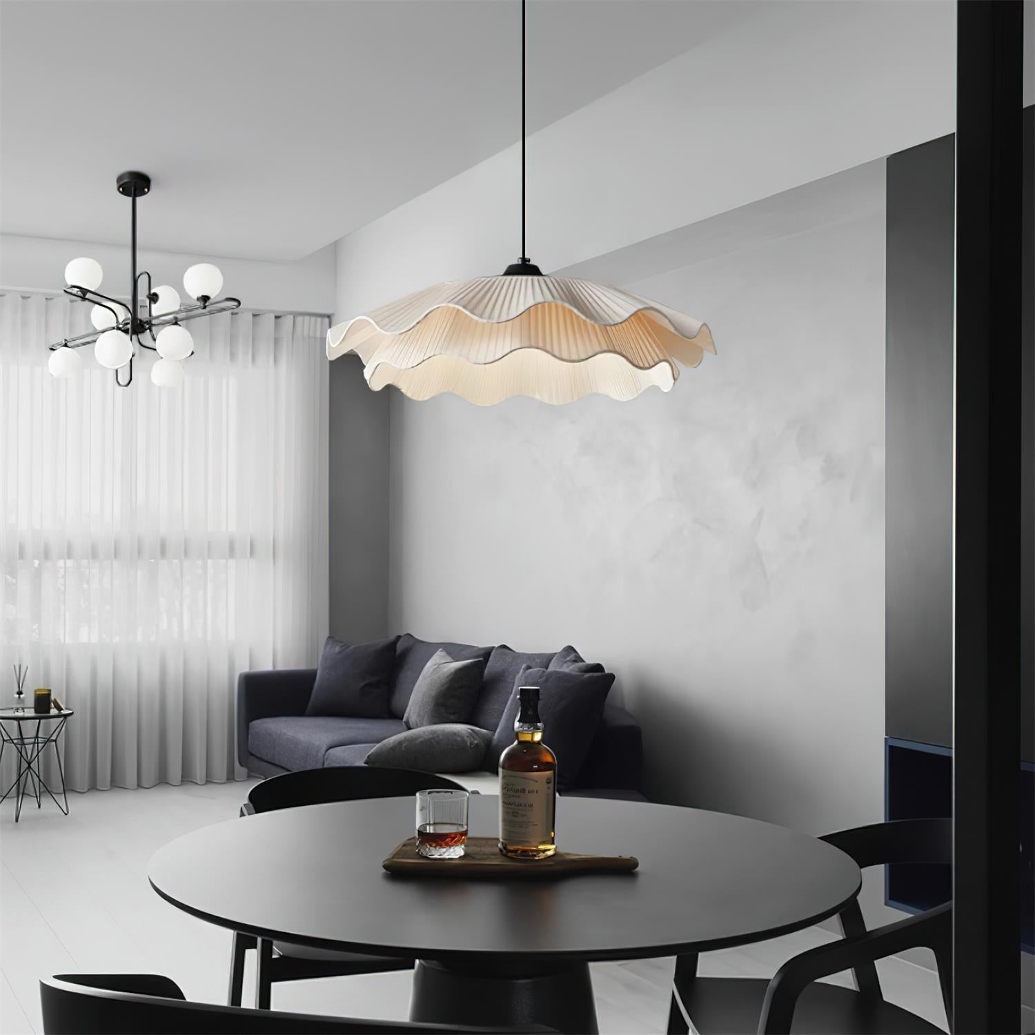 Calavie Wavy Pleated Pendant Light in Soft White