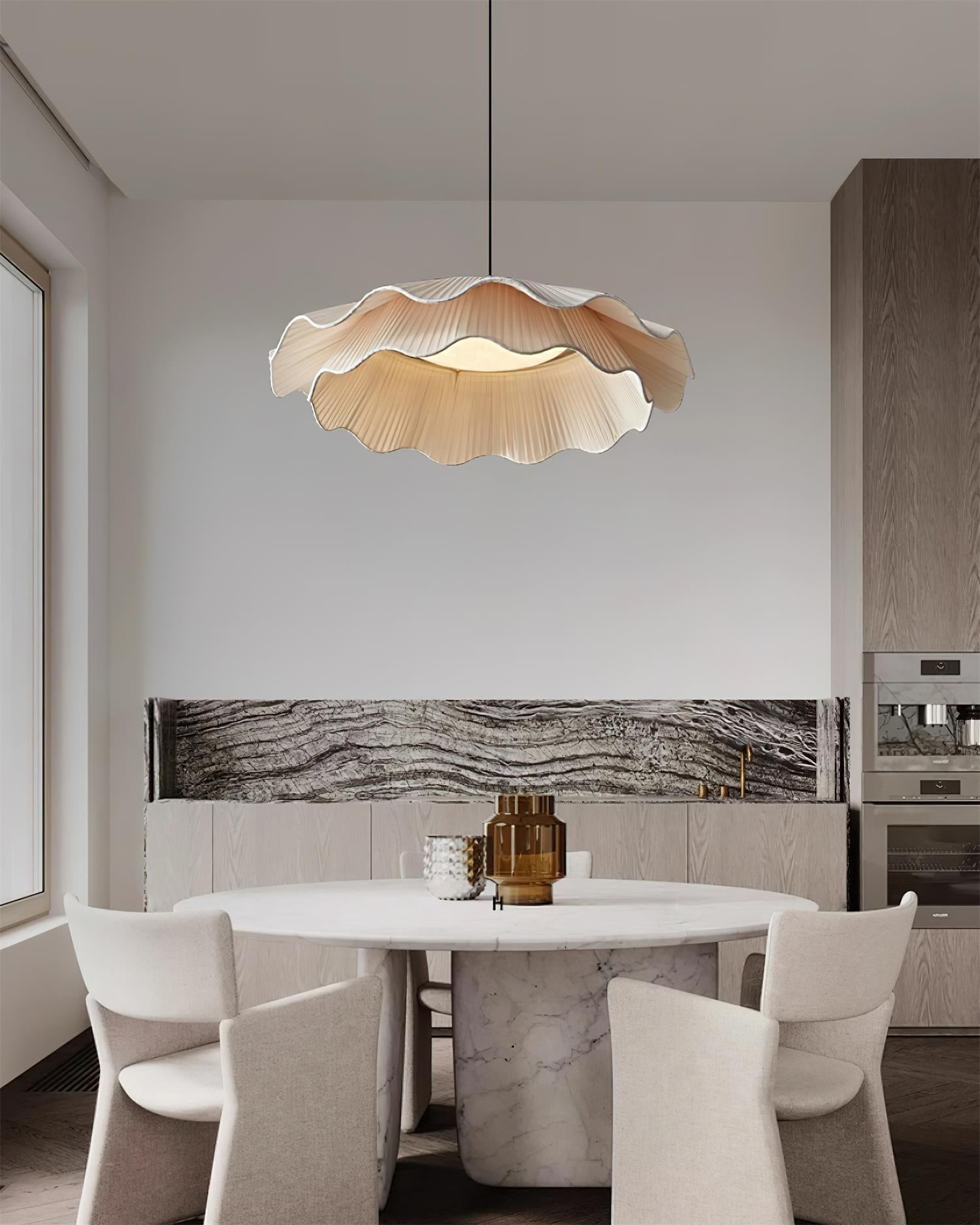 Calavie Wavy Pleated Pendant Light in Soft White