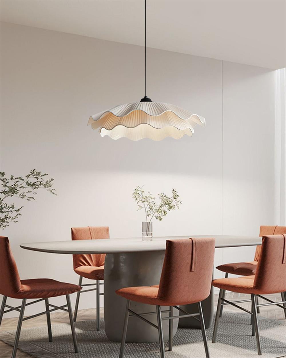 Calavie Wavy Pleated Pendant Light in Soft White