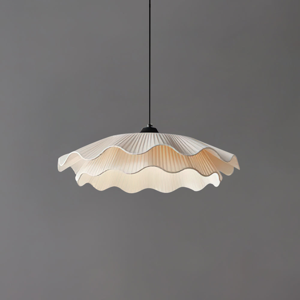 Calavie Wavy Pleated Pendant Light in Soft White