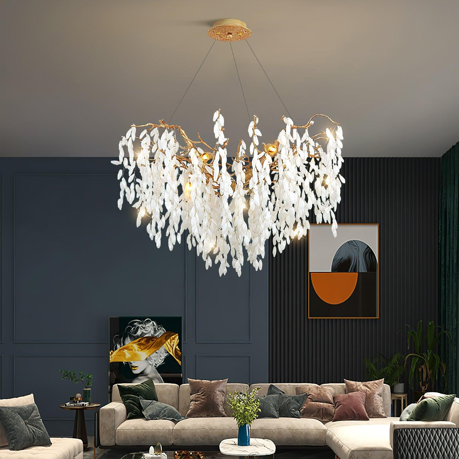 Florealis Cascading Crystal Chandelier-Neutral Decor