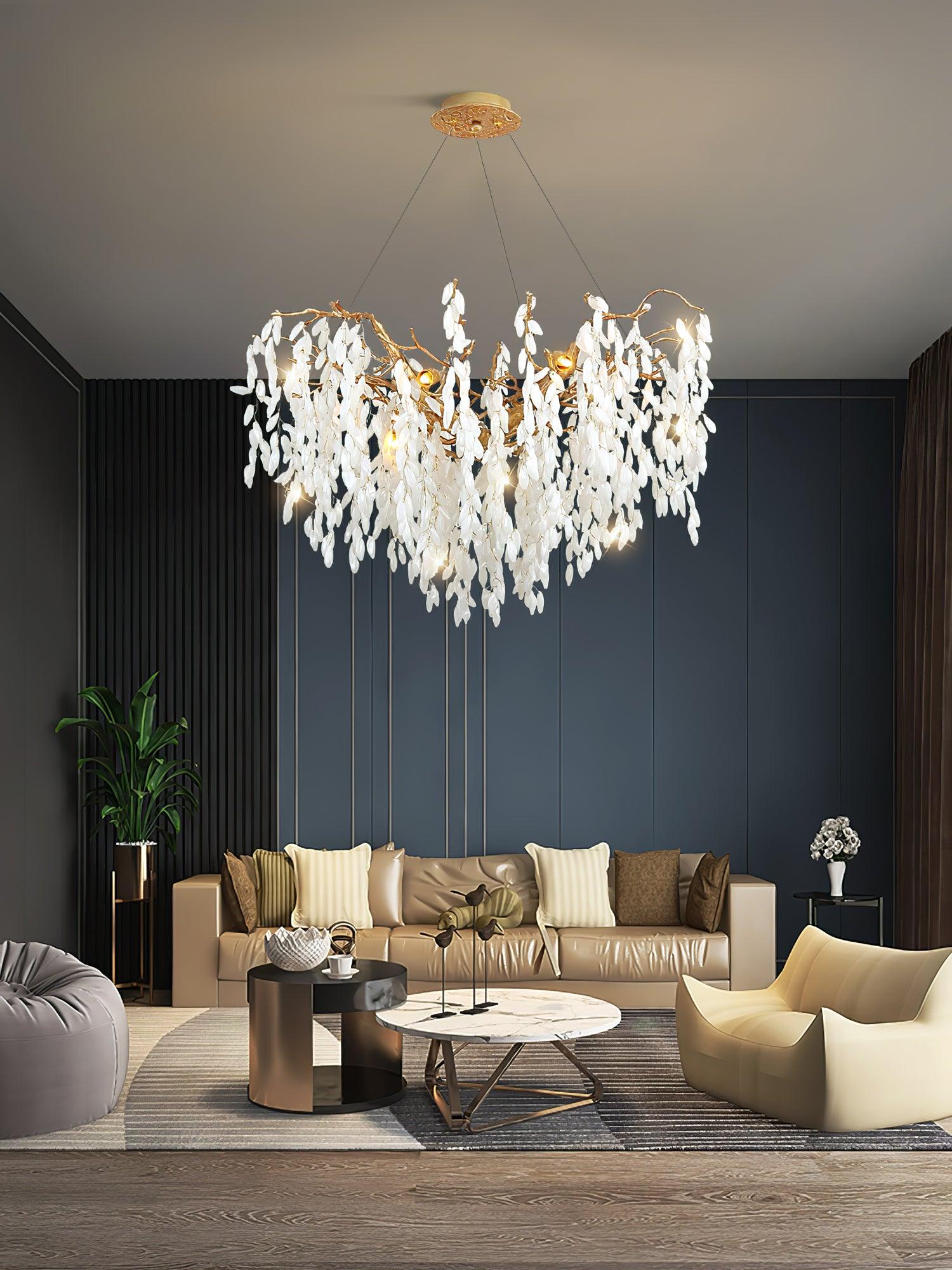 Florealis Cascading Crystal Chandelier-Neutral Decor